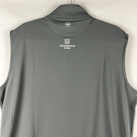 Peter Millar Galway Stretch Loop Terry Quarter Zip Vest Mens Large Gray Logo NWT - Picture 13 of 16
